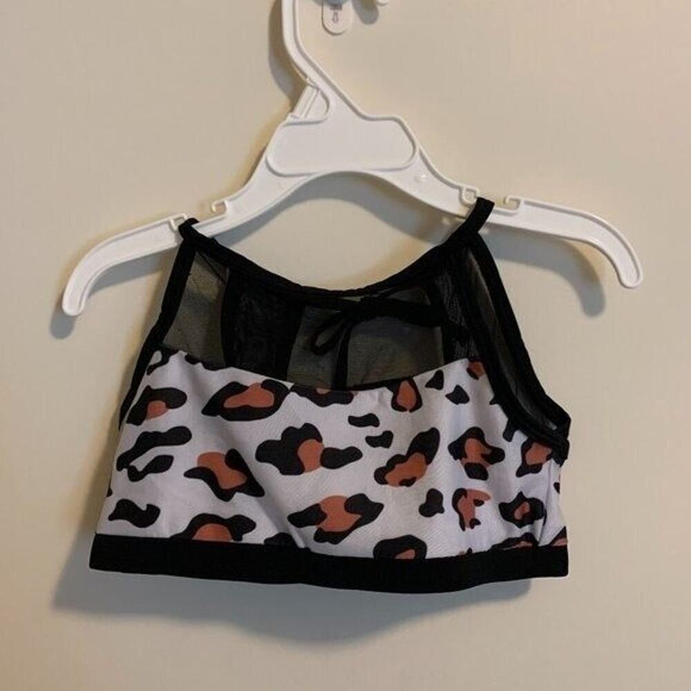 iEFiEL Bra Leopard Print Size 6 Girls Wireless Tie Back Mess Open Back NEW